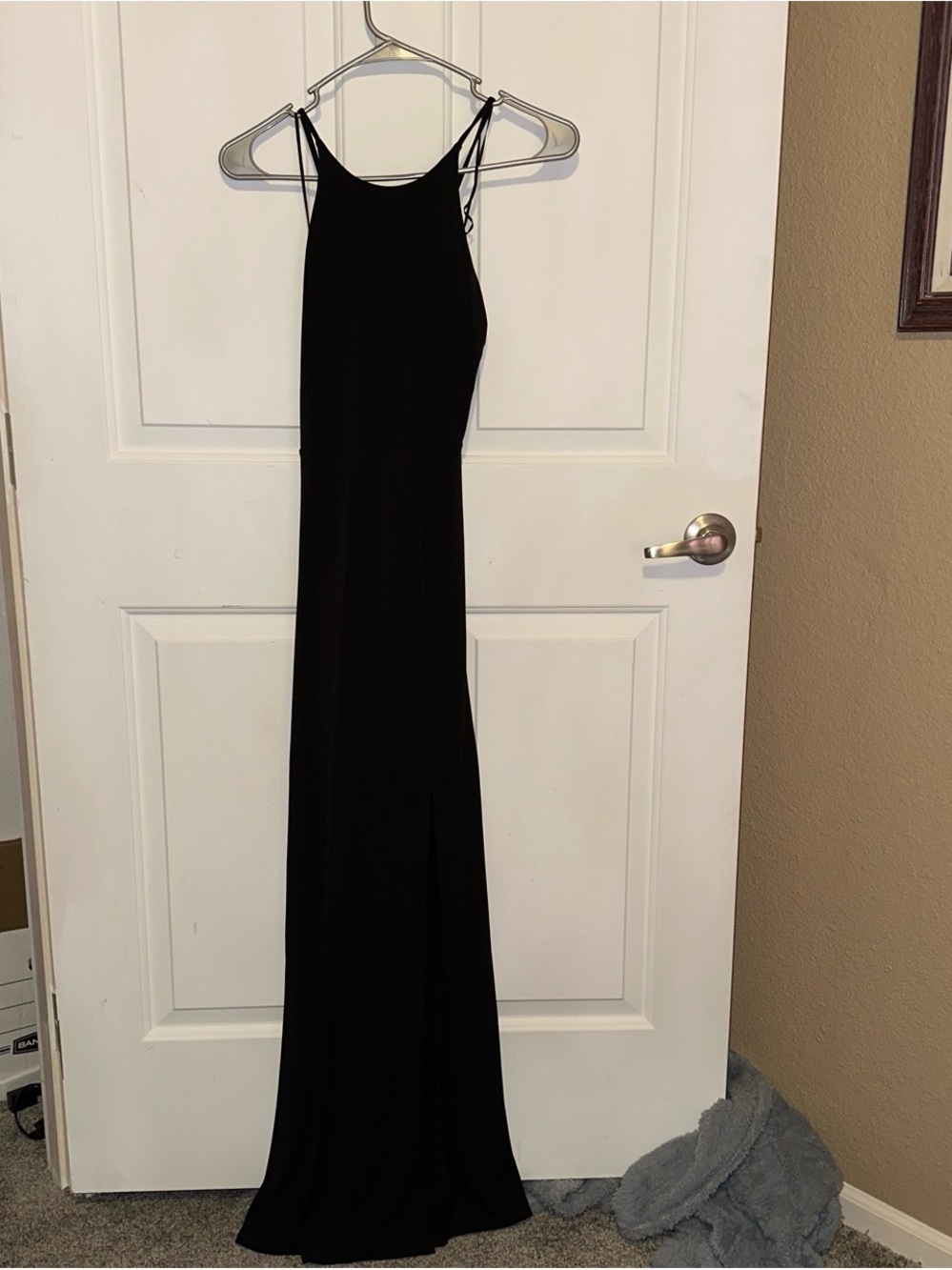 Express Black Maxi Slip Dress with Spaghetti Straps